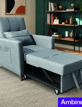 In1 Einsitzer Schlafsofa hellgrau - Ambiness - FashionsVida