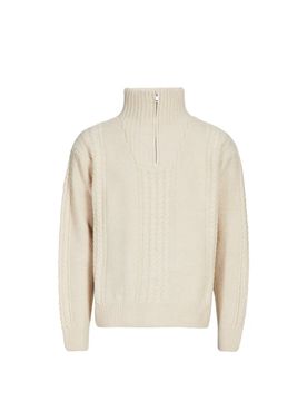 Pull col zippé en laine mélangée