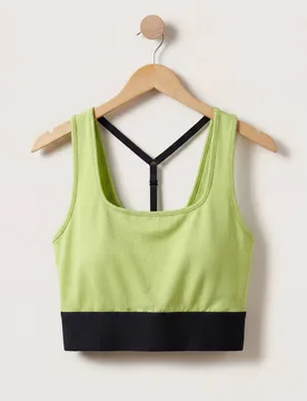 Women's Y Back Body Fitted Cropped Vest in Green Size: 12 - Green - Size: 12 - Enorsia - FashionsVida