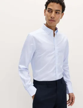 Slim Fit Ultimate Non Iron Check Shirt Blue Mix male - M&S - FashionsVida