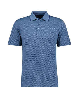 Ragman Polo JAQUARD bleu M - Ragman - FashionsVida
