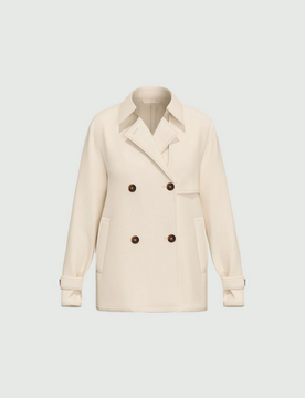 Trench doppiopetto donna bianco lana