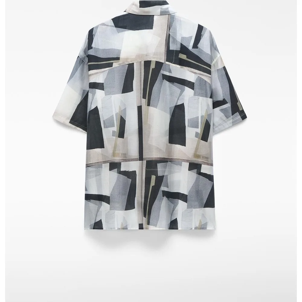 Camisa de hombre oversize estampada - Adolfo Dominguez - FashionsVida
