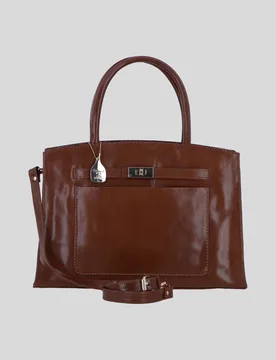 Real Leather Structured Handbag with Detachable Strap - Tan - Size: One Size - Ashwood Leather - FashionsVida