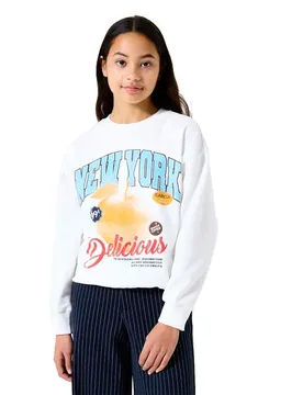 Felpa H5262 Off White 12-13 Anni