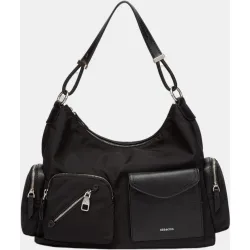 Bolso de hombro en tejido multibolsillo