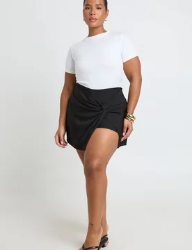 Womens Plus Lace Detail Twist Skort - Black - Size 16 Uk - Boohoo - FashionsVida