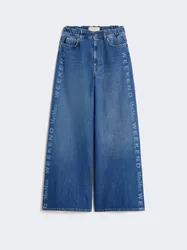 Jeans gamba larga donna blu medio