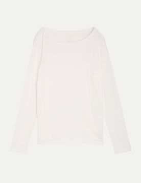 Basic Langarmshirt Weiß L