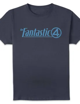 Unisex Fantastic Four Core Logo T-Shirt - Navy Size: Large - Navy - Size: L - Marvel - FashionsVida