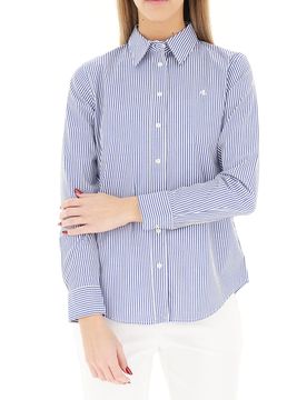 Camicia a righe LAUREN BLU CHIARO L