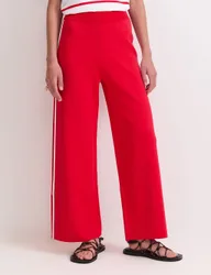 Knitted Side Stripe Joggers Red female