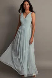 Anne Mesh Maxi Dress Green - Green - Size: 20