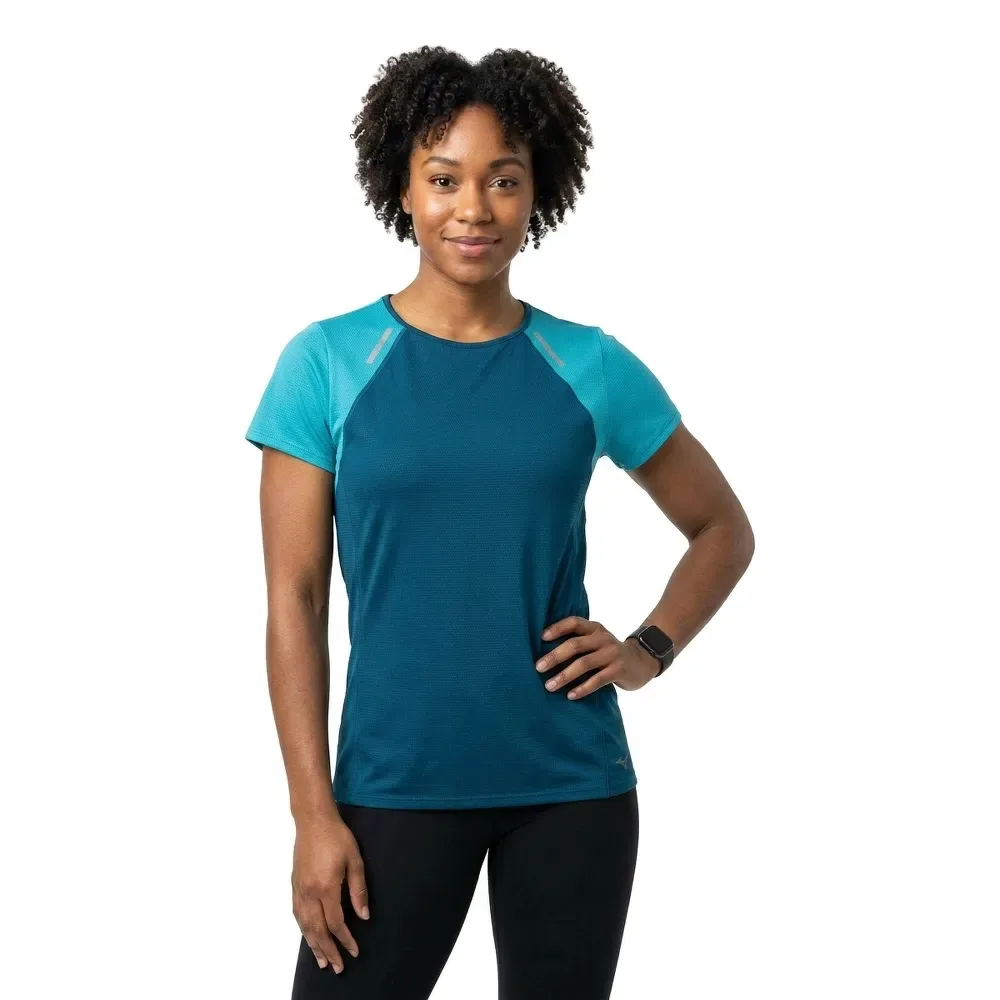 Active Dryaeroflow Short Sleeve T-shirt Sailor Blue XL Women - Mizuno - FashionsVida