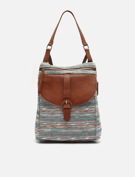 Lurdes mochila antirrobo estampado jacquard