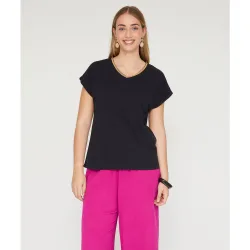 Camiseta escote pico manga corta