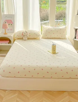 Pieza Sábana ajustable con estampado floral, suave y cómoda ropa de cama para dormitorio, protector de colchón, sábana ajustable amigable con la p - Shein - FashionsVida