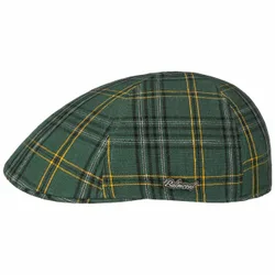 Levington Check Duck Flat Cap by - dark green - Size: L (59-60 cm)