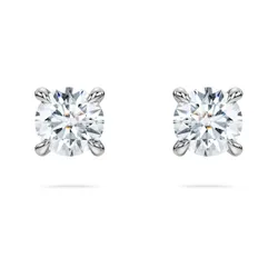 Orecchini a lobo Eternity, Diamanti creati in laboratorio 0,5 ct tw, Forma rotonda, Argento sterling OS