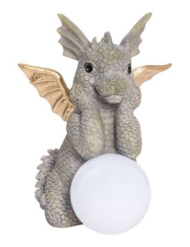 Solar-Gartenfigur Drache grau