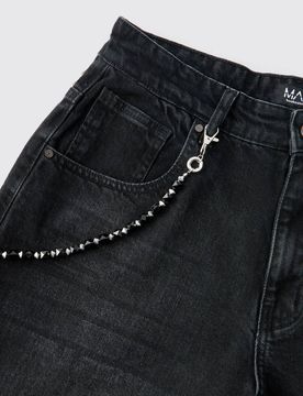Herren Edelstein-Jeans Hosen-Kette Black