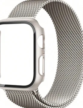 Correa de reloj 2 en 1 + Estuche de reloj, compatible con Apple Watch. Correa de acero inoxidable suave y transpirable ajustable con correa magnética - Shein - FashionsVida