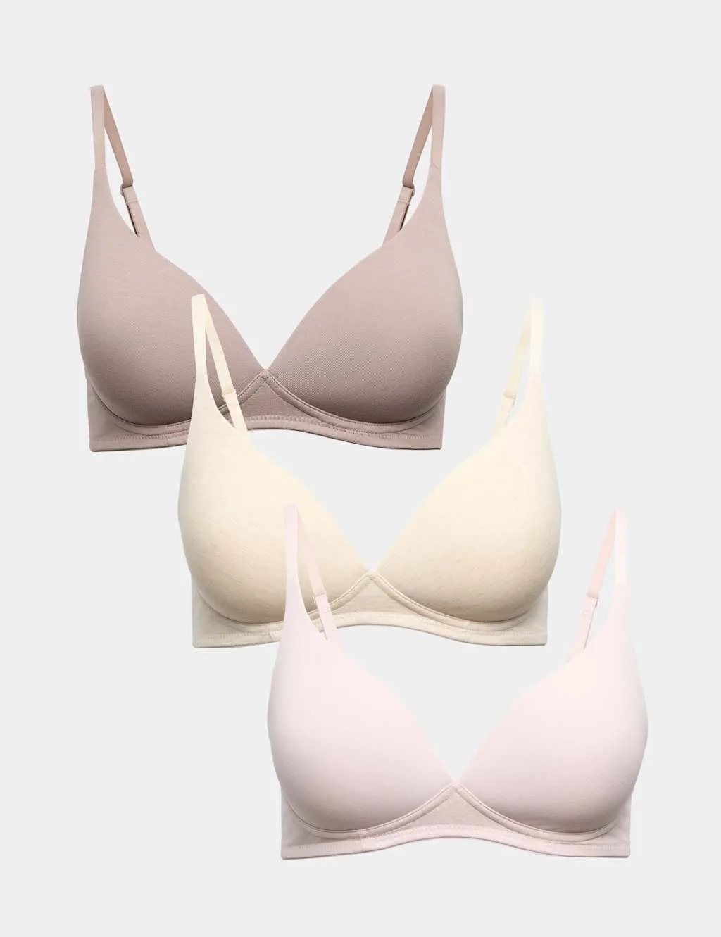 Pk Non Wired Plunge T-Shirt Bras A-E Oatmeal Mix female - M&S - FashionsVida