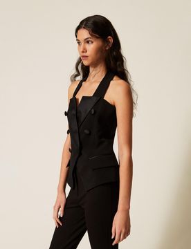 Gilet en cady avec boutons siglés