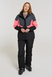 Womens Ski Jacket & Pants Set - Bright Pink - Bright Pink - Size: 20