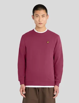Men's Everyday Cotton Crew Neck Sweatshirt Rich Burgundy - Lyle & Scott - FashionsVida