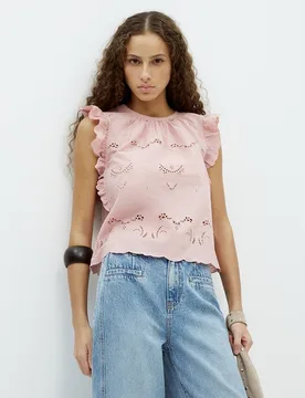 Sfera - Blusa volantes bordado - Sfera - FashionsVida