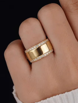 Pieza Anillo de plata de ley S925 con incrustaciones de rhinestone liso, exquisito y único, adecuado para asistir a bailes, reuniones y fiestas, rega - Shein - FashionsVida