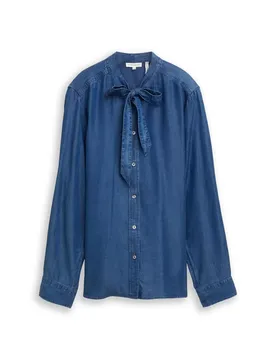 Blouse denim look with bow tie female