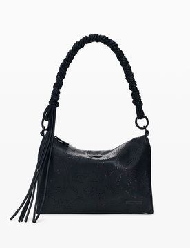 Sac moyen à fleurs, , PolyurÉThane, Noir, U