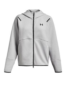 Veste à capuche zippée intégrale UA Unstoppable Fleece gris XS