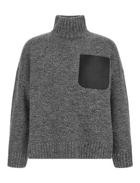 Maglione tascabile in pelle