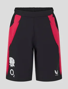 England Rugby Juniors 26/27 Training Long Line Shorts - Black JXL Unisex - Castore - FashionsVida