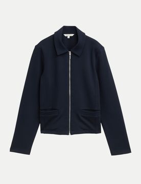 Regular-Fit Jacke mit Ottoman-Struktur Blau M