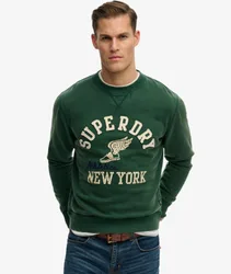 Superdry Herren Vintage Athletic Crew Sweatshirt Green - Größe: Xxl