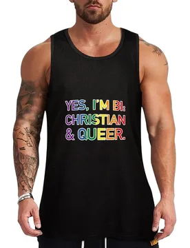 Yes, I'm bi: Christian and queer Tank Top Simple Graphic Tank Top Minimal Print Sleeveless - Aliexpress - FashionsVida