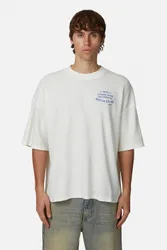 Mens White Boxy Fit Graphic Tee - Size Medium
