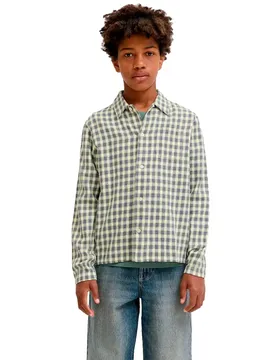 Camicia A Maniche Lunghe Savona Austin Dobby Odyssey Grey / Checks 16 Anni