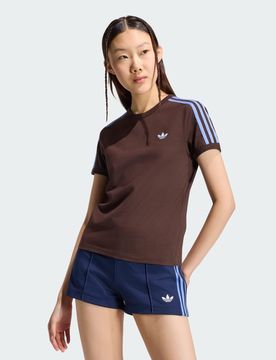 T-SHIRT 3 STRIPES SLIM XS Aurora Coffee / Blue Fusion