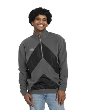 Sweat à Demi-zip Panelled Iron Gate / Black S