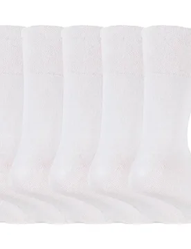 Mens 6 Pack Non Elastic Diabetic Socks With Hand Linked Toe Seams - White Cotton - Size Uk 6-11 - IOMI - FashionsVida