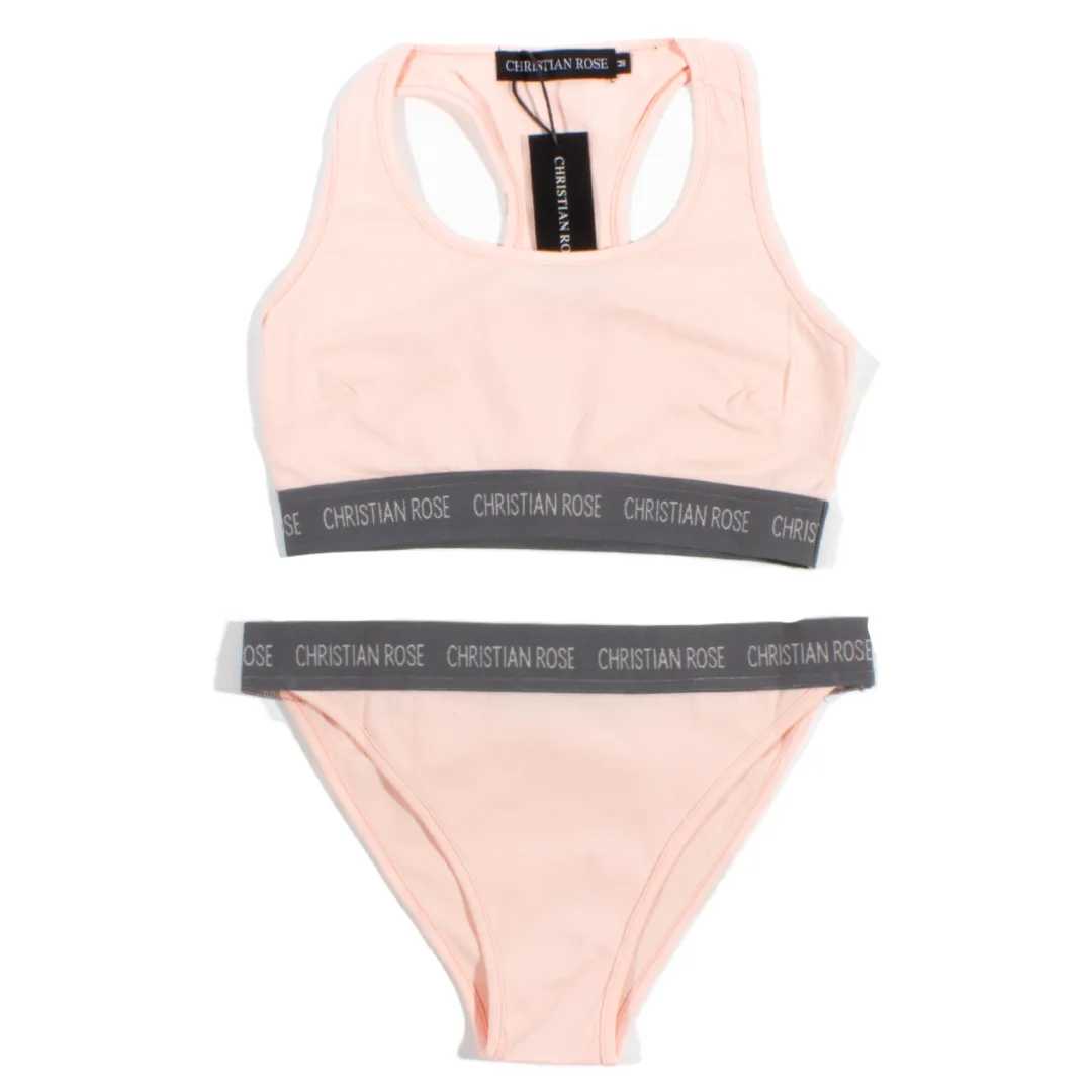 Womens Nude Bralette Set Cotton - Size X-Small - Christian Rose - FashionsVida