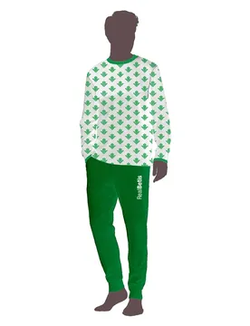 Pyjama à Manches Longues Mini Crests White / Green S Homme