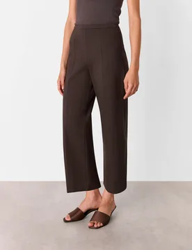 Camilla Wide Leg Cropped Trousers Dark Brown female - Whistles - FashionsVida