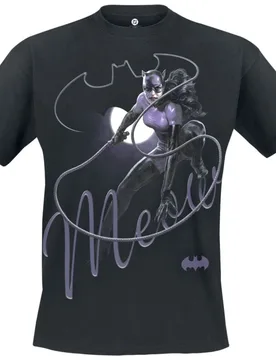 DC Comics T-Shirt - Catwoman - Meow - S bis 4XL - für Männer - Größe 4XL - schwarz - Lizenzierter Fanartikel - Männer - male - Batman - FashionsVida
