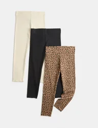 Pack Cotton Rich Leggings (2-10 Yrs) Multi female